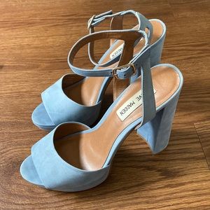Steve Madden 70s Blue Suede Platform Heels